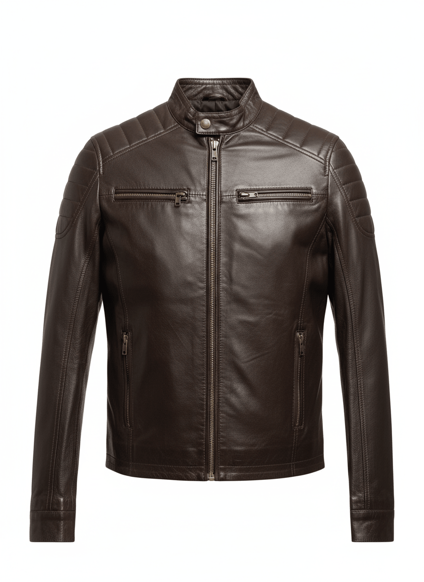 100% Genuine Leather Jacket for Men – Premium Real Leather, Luxury Winter Wear - Brands Icon