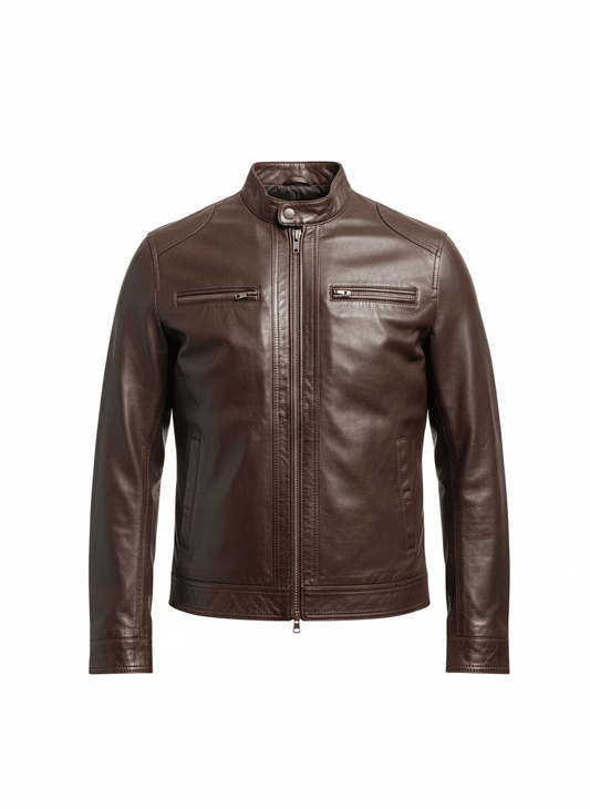 100% Genuine Leather Jacket for Men – Premium Real Leather, Luxury Winter Wear - Brands Icon