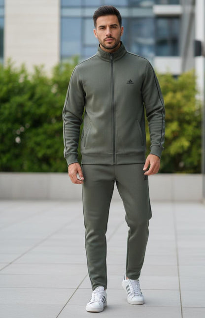 Premium Adidas Tracksuit Winter Edition - Olive Green - Brands Icon