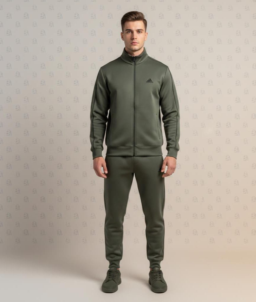 Premium Adidas Tracksuit Winter Edition - Olive Green - Brands Icon