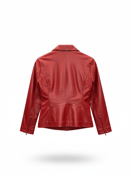 Premium Genuine Leather Biker Jacket for Women – Classic Fit, Winter Essential - Brands Icon