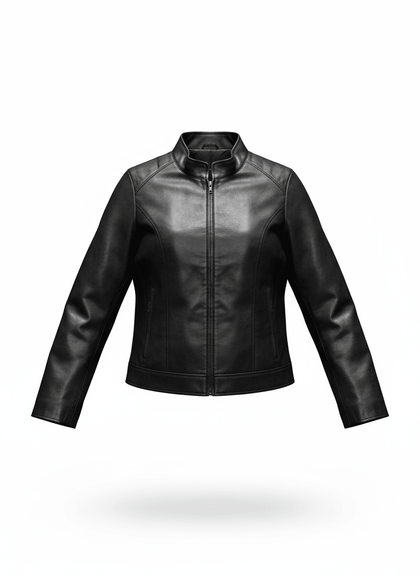 Premium Genuine Leather Biker Jacket for Women – Classic Fit, Winter Essential - Brands Icon