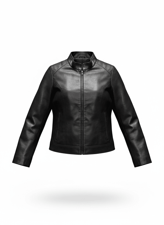 Premium Genuine Leather Biker Jacket for Women – Classic Fit, Winter Essential - Brands Icon