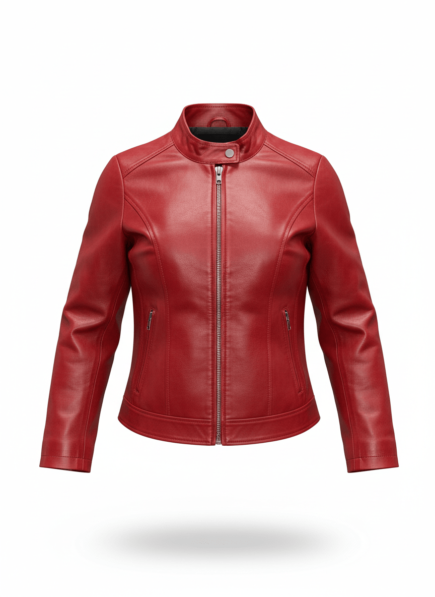 Premium Genuine Leather Biker Jacket for Women – Classic Fit, Winter Essential - Brands Icon